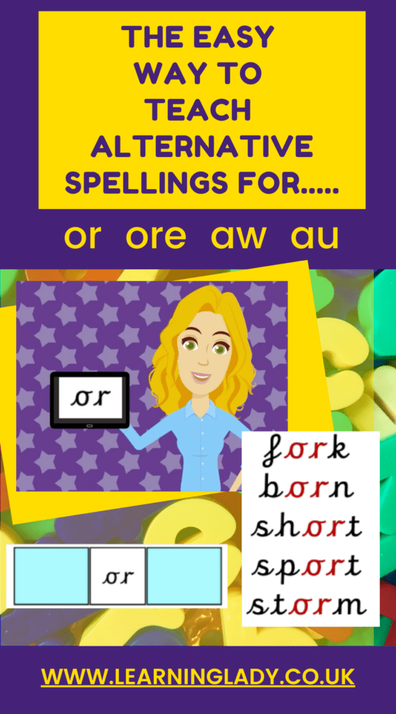 alternative spellings for the or phonics sound in phase 5