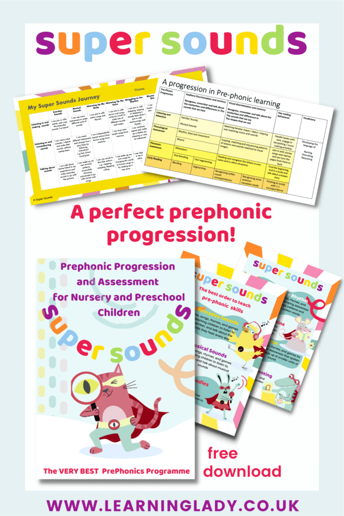 a free prephonics progression for phase 1 phonics