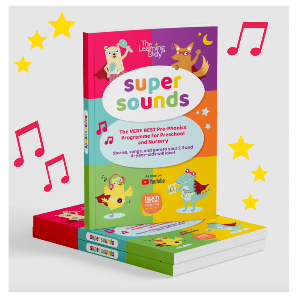 A copy of super sounds, the prephonics resource for practitioners looking for a Letters and Sounds Phase 1 alternative