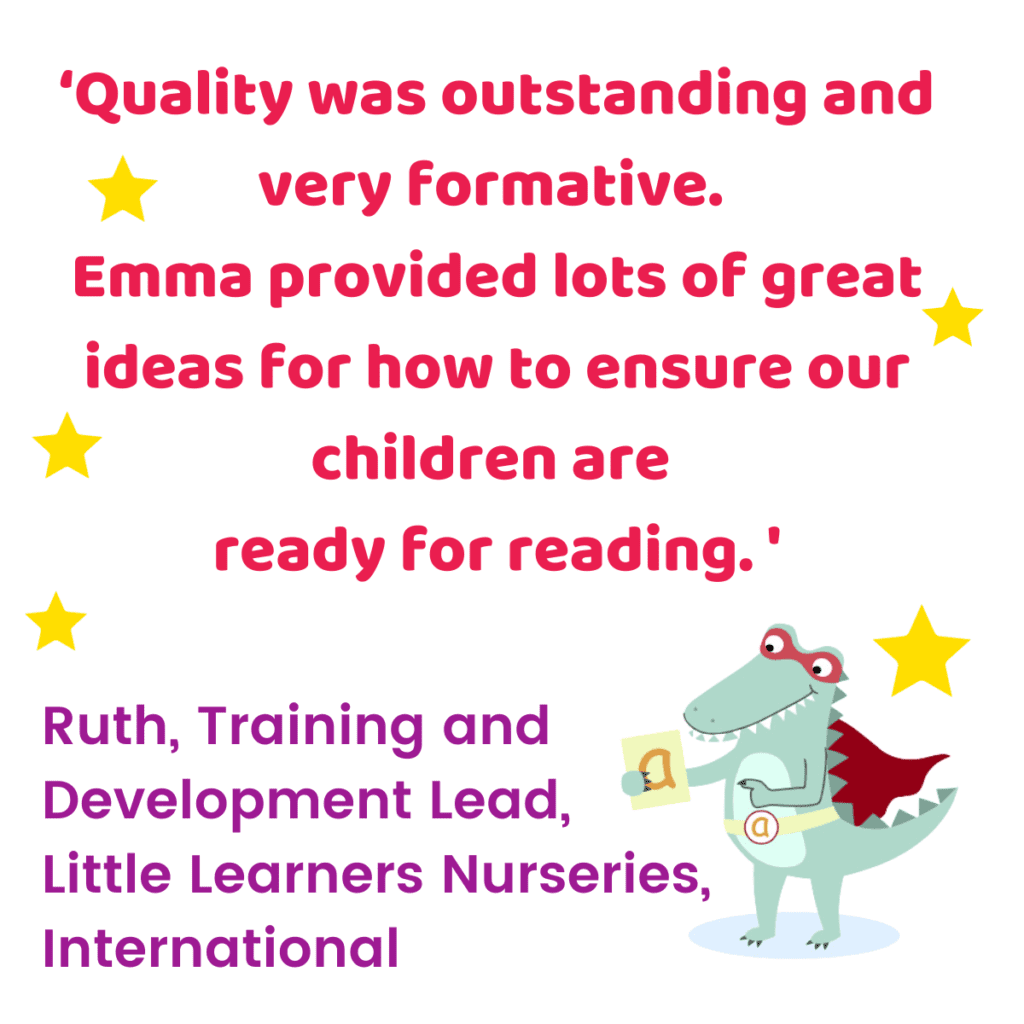 a testimonial for the ready for reading online course designed for phonics for 3 year olds