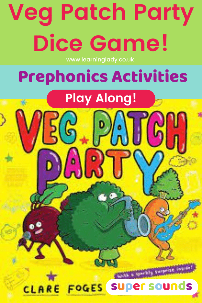 the book veg patch party is illustrated to read before beginning rhythmic prephonics activities