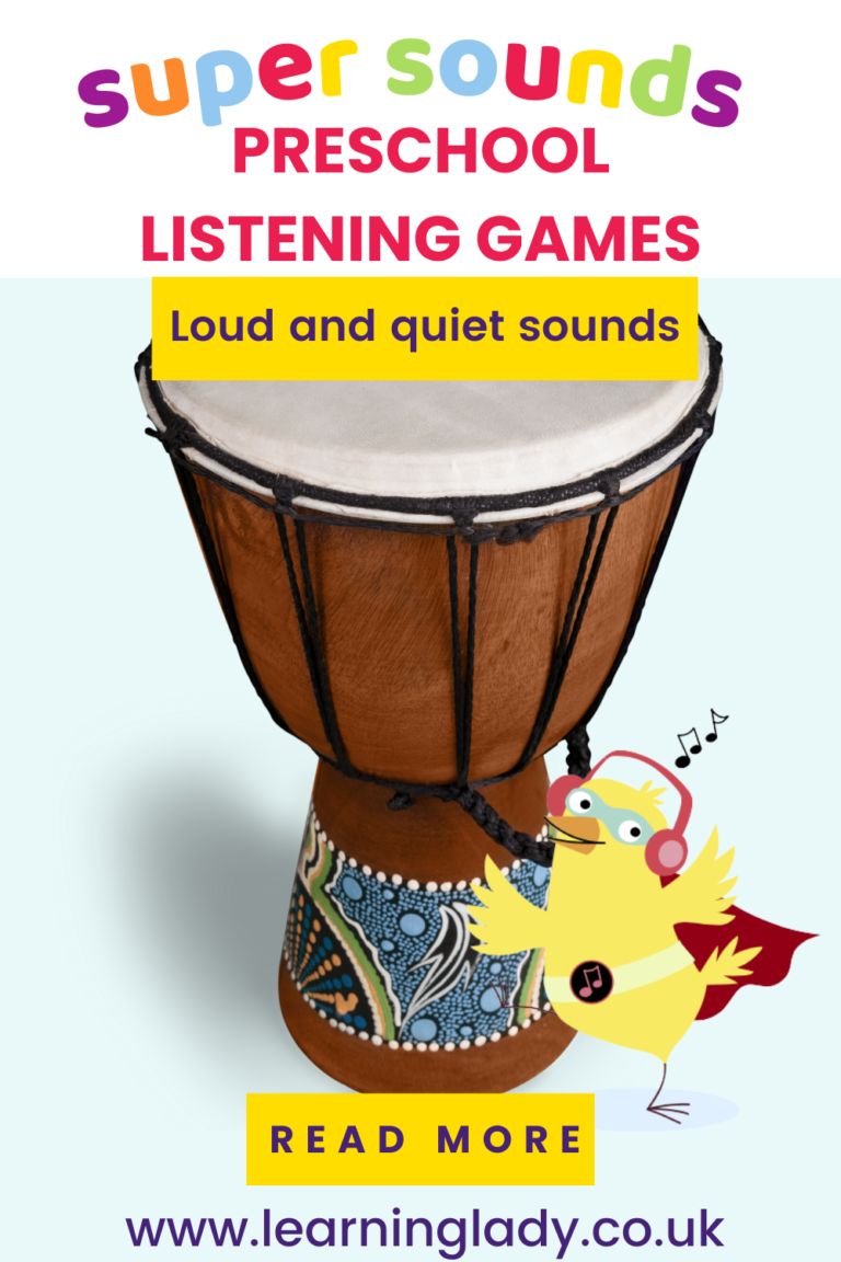 a large african drum for playing preschool listening games is pictured.