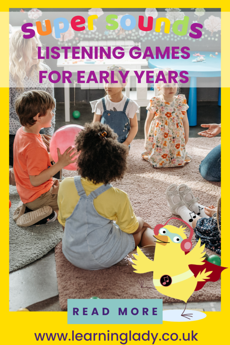 Preschool children sitting in a circle enjoying listening games in early years