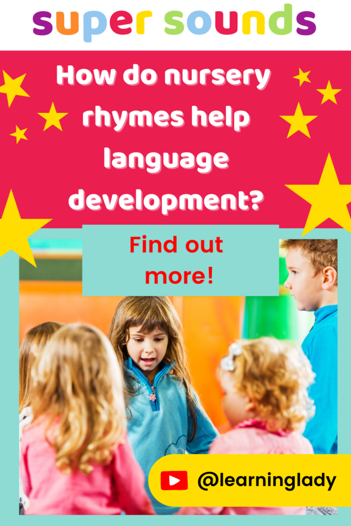 An image of preschool or nursery children in a circle chatting to each other illustrating how nursery rhymes help language development