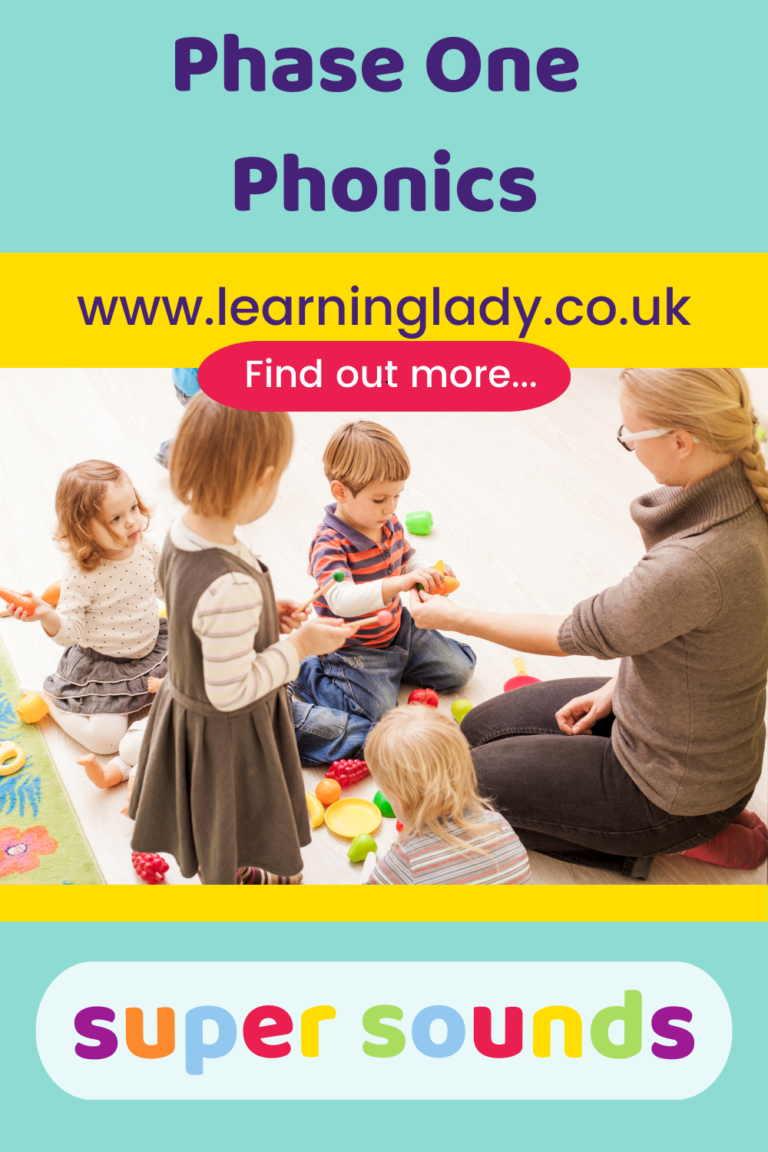 An image of a nursery teacher sitting with some preschoolers teaching phonic sounds to illustrate phase one phonics