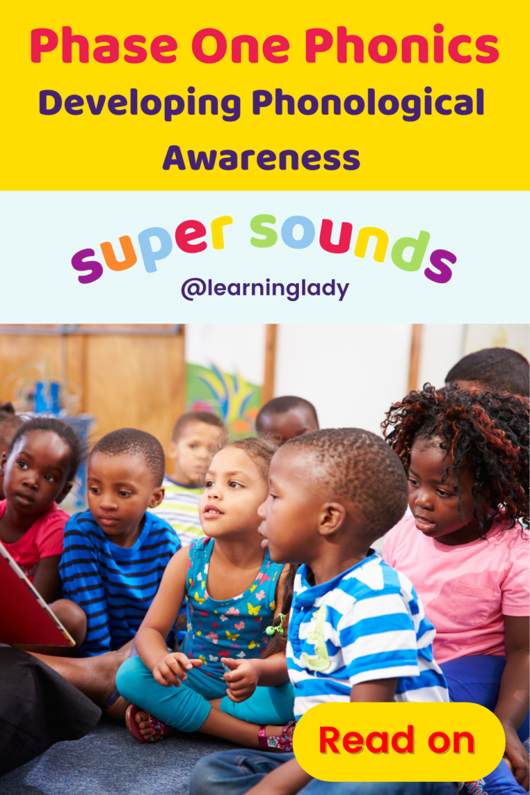 An image of 3 year olds listening to a teacher to illustrate phase 1 phonics activities for 3 year olds