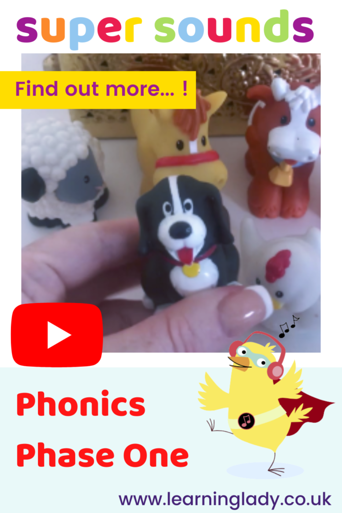 An image to illustrate phonics phase 1 teaching using real objects in the classroom such as animals and toys