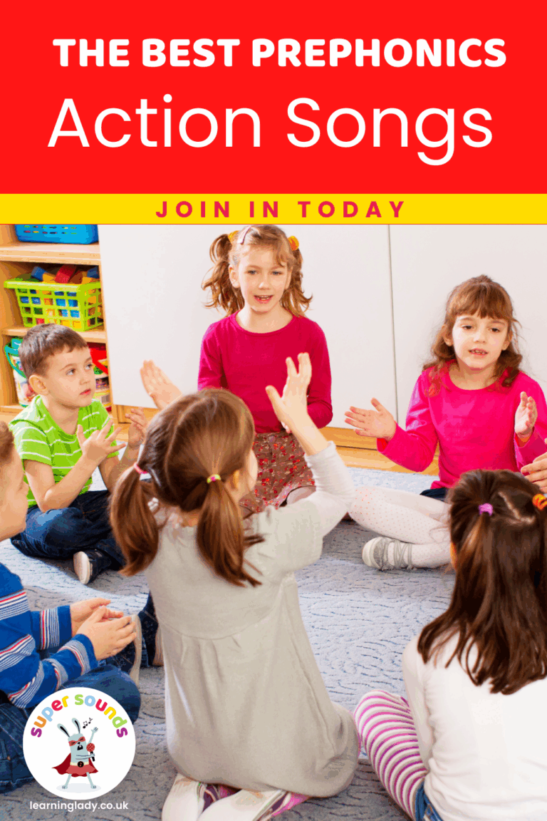 Prephonics. An image of preschoolers enjoyng action songs to learn prephonics skills