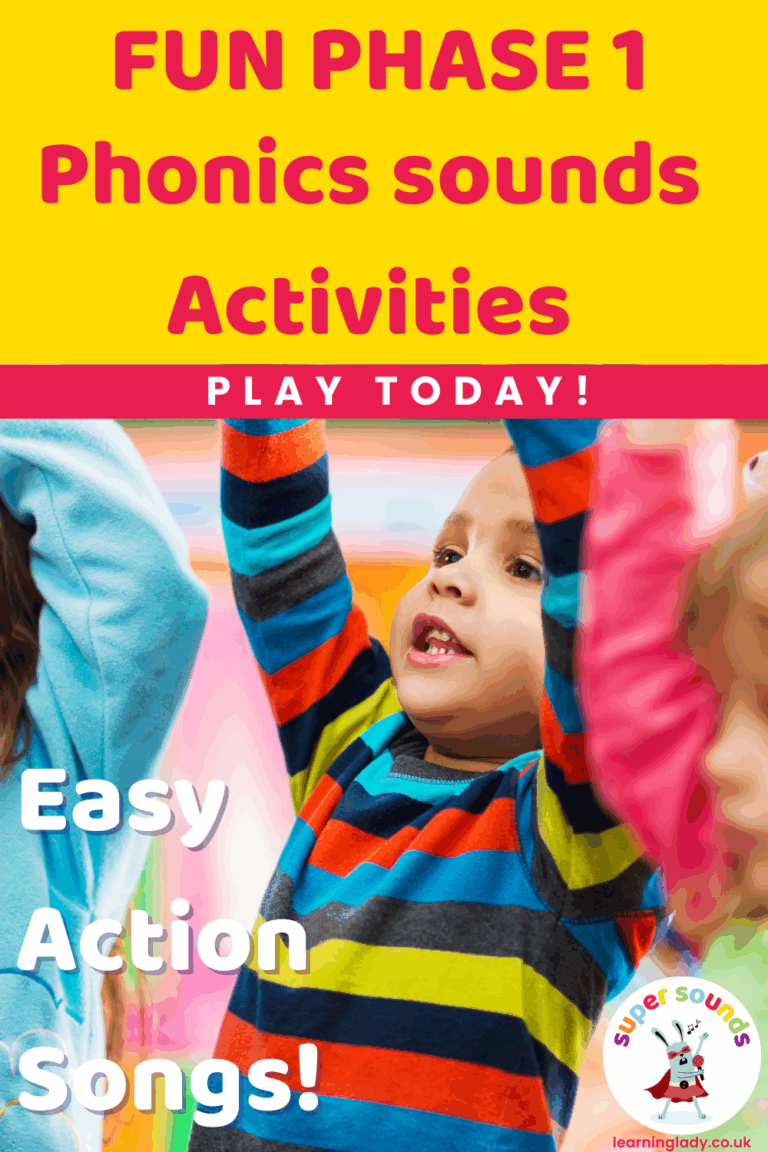 Preschoolers enjoying Phase 1 phonic sounds activities