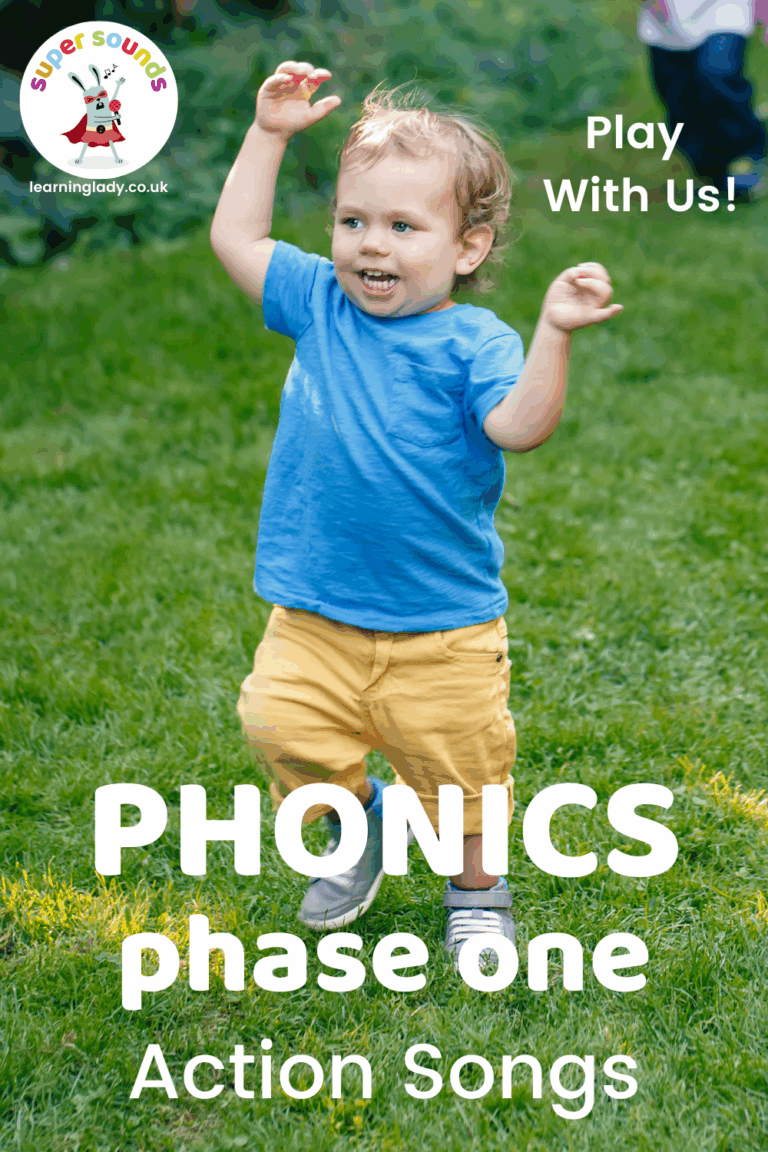 A child enjoying phase 1 phonics action songs